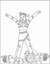 Coloring Cheerleading Pages Cheer Pom Cheerleader Sheets Print Cheerleaders Color Drawing Bratz Barbie Poms Team Printable Kids Girls Megaphone Football sketch template