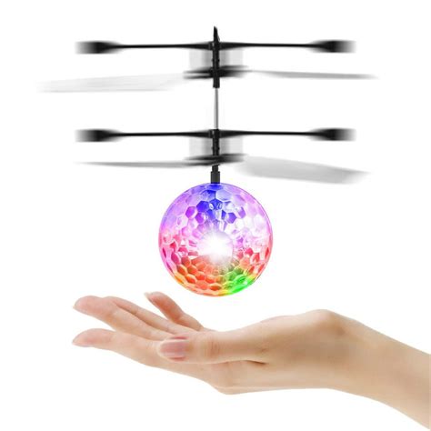 flying ball toy infrared induction hand control hover ball built   led lights colorful