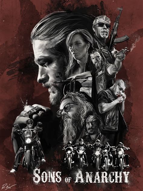 sons  anarchy illustrated poster  behance