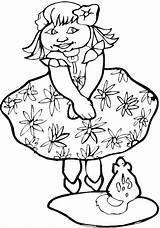 Coloring Spring Pages Kidprintables Return Main Dress Girl sketch template