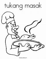 Chef Masak Tukang California Twistynoodle sketch template