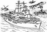 Carrier Battleship Ship Airplane sketch template
