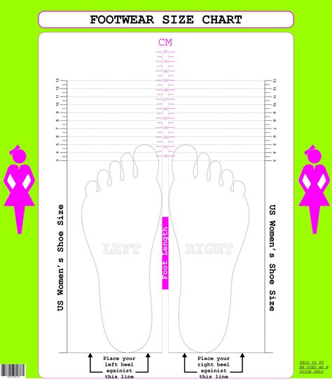 shoe sizing template printable
