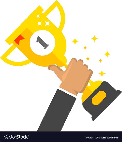 winner award cup  place prize  hand vector image