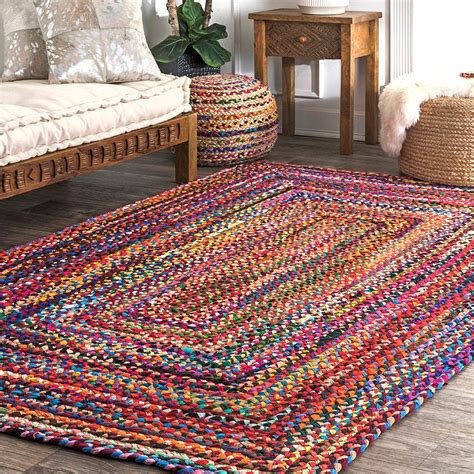 reversible chindi rugs    cm colorful handmade woven small rag