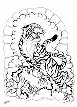 Tiger Tattoo Japanese Drawing Line Floral Tattoos Designs Cloud Drawings Getdrawings Paintingvalley Deviantart sketch template