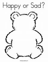 Coloring Pages Bear Teddy Sad Happy Feelings Related sketch template