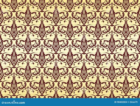 gold victorian pattern wallpaper illustration stock vector
