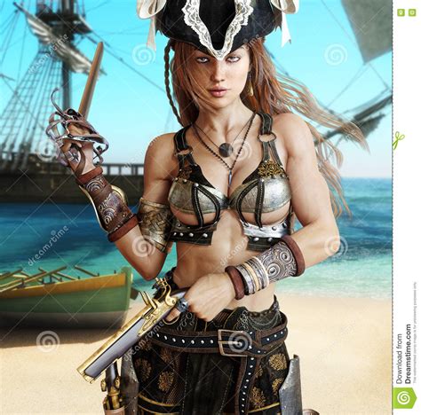 alluring pirate female stock illustration illustration of background