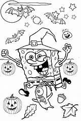 Scary Spongebob Spooky Printcolorcraft Squarepants Bats Esponja Zucche Colorear24 sketch template
