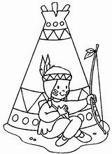 Coloring Teepee Indian sketch template