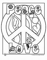 Coloring Peace Pages Popular sketch template