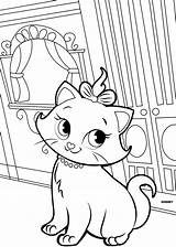 Coloring Cat Pages Marie Popular Fantasy sketch template