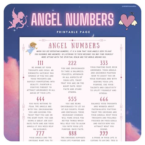 angel numbers meanings cheatsheet angel numbers repeating etsy