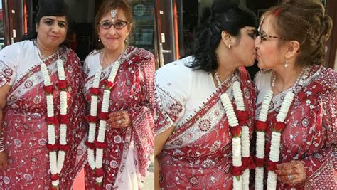 lesbian couple ties the knot in what they believe to be