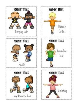movement cards  wiggly students   pediatric pt tpt