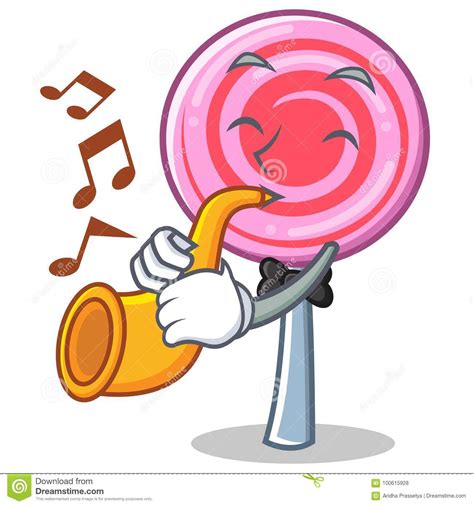 trumpet cute lollipop character cartoon stock vector