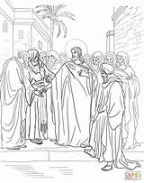 Jesus Coloring Pages Holy Week Pharisees Jerusalem Question Thursday Taxes Disciples Feet Printable Color Sheets Kids Washing Washes Supercoloring His sketch template