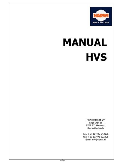 harwi hvs manual   manualslib