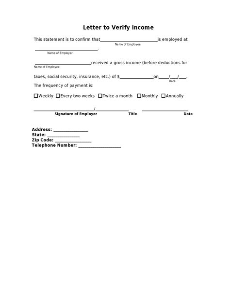 proof  income letter template