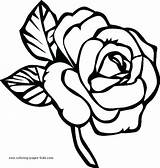 Coloring Rose Pages Simple Getcolorings Color Impair sketch template