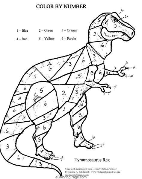 color  numbers coloring pages  kids dinosaur coloring pages