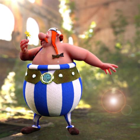obelix with uv map and texture 3d printable model
