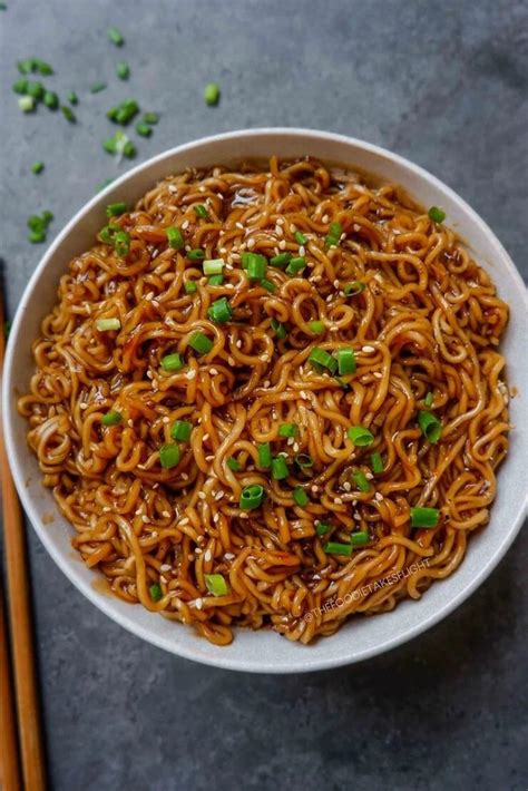 easy saucy ramen noodles vegan recipe  foodie takes flight