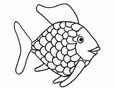 Rainbow Fish Coloring Book Clipart Pages Printable Template Color Shape Rainbowfish Kids sketch template