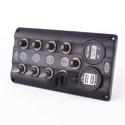 gang led waterproof marine boat toggle switch panel   breakers  usb charger