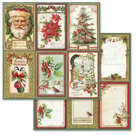 stamperia collection pack  christmas vintage sbbs vintage christmas cards paper
