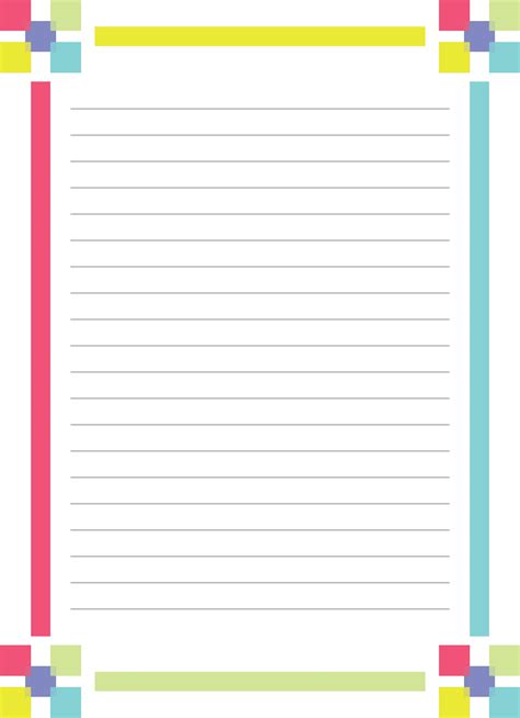 printable lined writing paper  border  printable paper