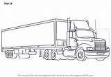Mack Trailers Kenworth Drawingtutorials101 Desenho Optimus Carreta Carga Camiones Freight sketch template
