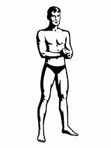 Speedo Man Illustrations Swim Trunks Wearing Illustration Clip Vector sketch template