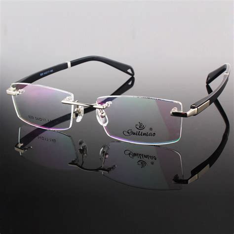 rimless glasses frame designer rim spectacles men myopia eyeglasses