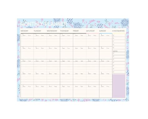 version  lovely floral monthly paper pad  sheets cm diy monthly planner desk