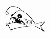 Fish Coloring Pages Kids Drawing Angler sketch template