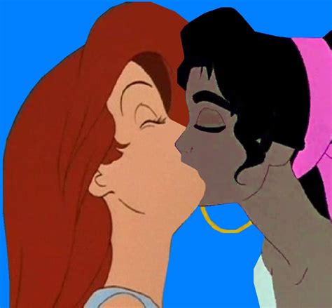 Ariel And Esmeralda Kiss Disney Crossover Photo