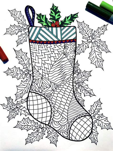 christmas zentangles  printable coloring pages   holidays
