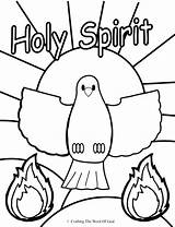 Holy Spirit Coloring Pages Pentecost Trinity Bible Kids Dove Sunday Crafts School Gifts Printable Print Spiritual Clipart Drawing Color Craft sketch template