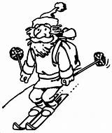 Coloring Christmas Pages Kidprintables Return Main Skiing Santa sketch template