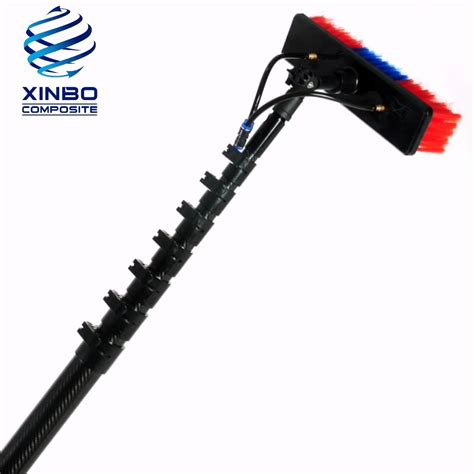 high reach lightweight carbon fiber telescopic window cleaning poles water fed pole view