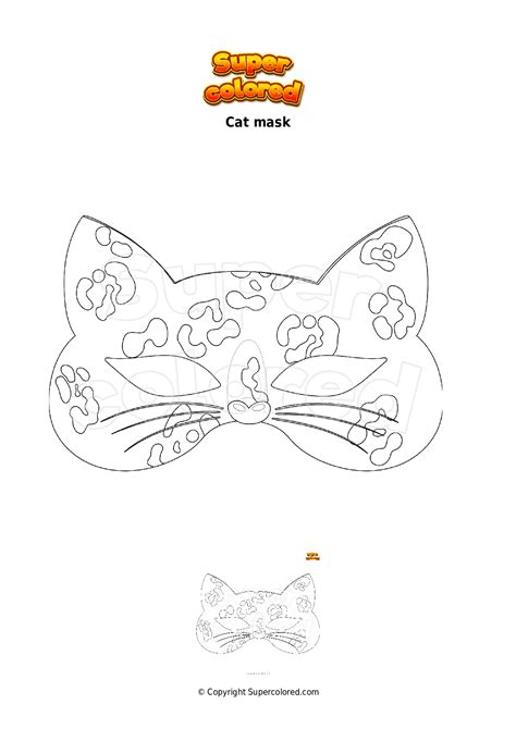 coloring page cat mask supercoloredcom