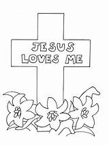 Coloring Pages Religious Easter Cross Jesus Printable Color Loves Sheets Kids Children Lent Bible Little Sheet Popular Christ Story Preschool sketch template