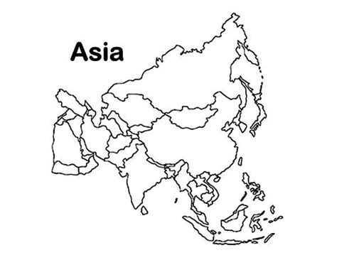 asia continent  world map coloring page  print