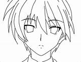 Coloring Anime Boys Pages Head Popular sketch template