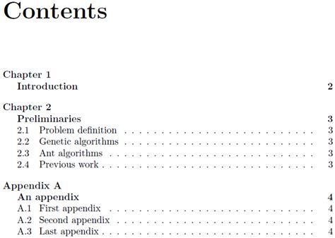 table  contents trouble adding appendix  toc tex latex stack