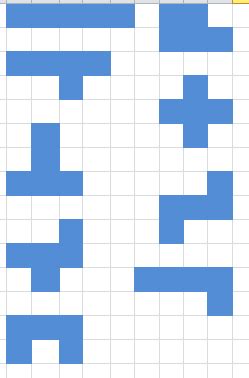 geometry puzzle  consists    combinations  pieces   squares