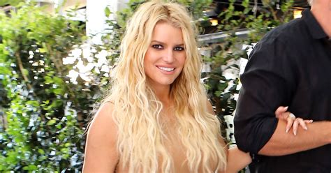 jessica simpson wears skintight nude dress on date night photo