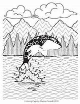 Whale Orca Zentangle Leaping Sheets sketch template